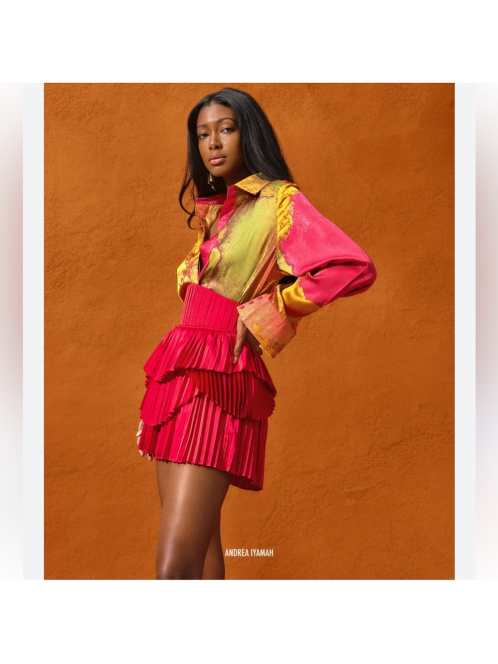 Andrea Iyamah Hibi Pleated Mini Shorts